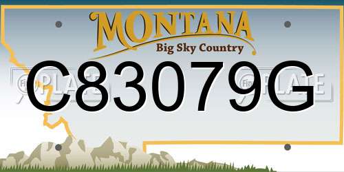 C83079G Montana License Plate