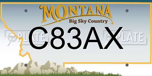 C83AX Montana License Plate