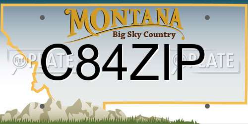 C84ZIP Montana License Plate