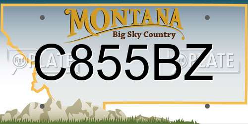 C855BZ Montana License Plate