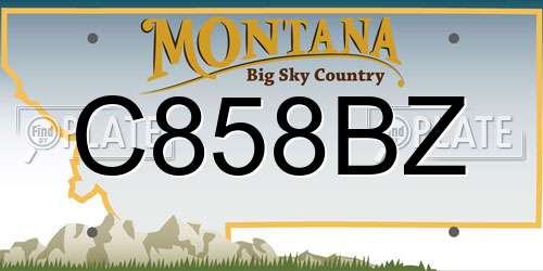 C858BZ Montana License Plate