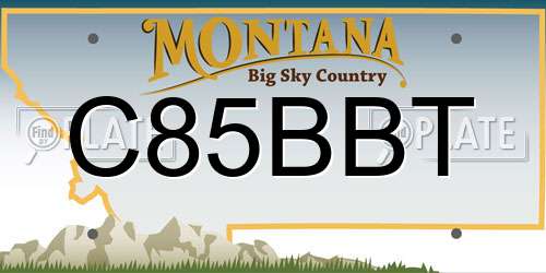 C85BBT Montana License Plate