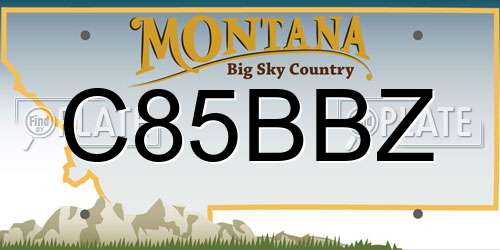 C85BBZ Montana License Plate