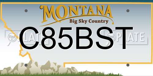 C85BST Montana License Plate