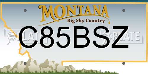 C85BSZ Montana License Plate