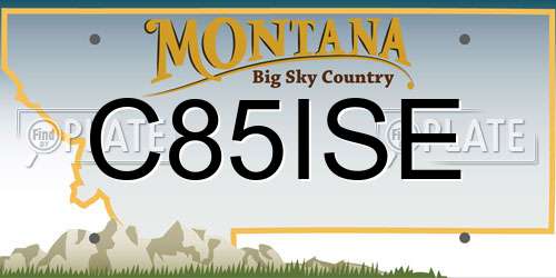 C85ISE Montana License Plate