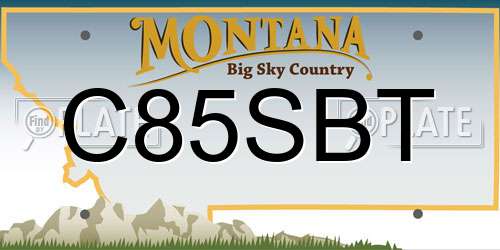 C85SBT Montana License Plate