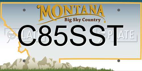 C85SST Montana License Plate