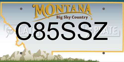 C85SSZ Montana License Plate