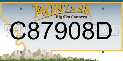 C87908D Montana License Plate
