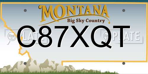 C87XQT Montana License Plate