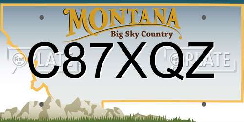 C87XQZ Montana License Plate