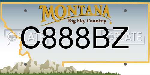 C888BZ Montana License Plate