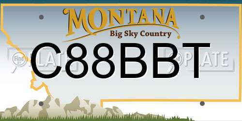 C88BBT Montana License Plate