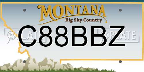 C88BBZ Montana License Plate