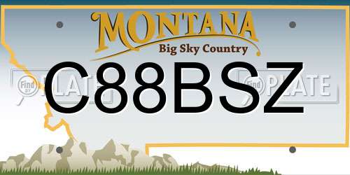 C88BSZ Montana License Plate