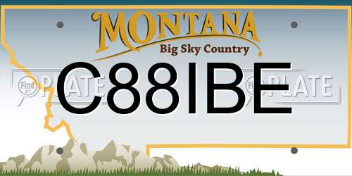 C88IBE Montana License Plate