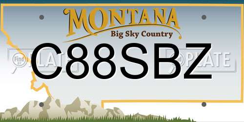 C88SBZ Montana License Plate