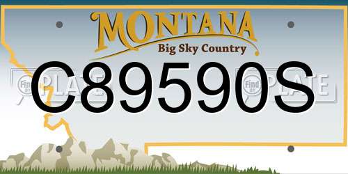 C89590S Montana License Plate
