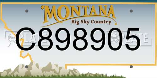 C898905 Montana License Plate