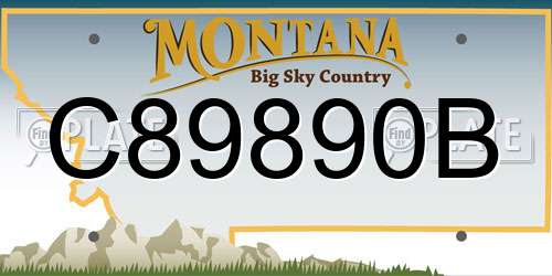 C89890B Montana License Plate