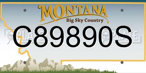 C89890S Montana License Plate
