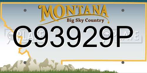 C93929P Montana License Plate