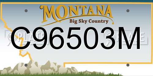 C96503M Montana License Plate