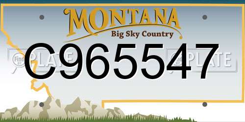 C965547 Montana License Plate