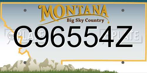 C96554Z Montana License Plate