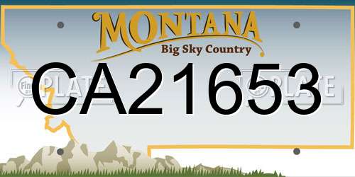 CA21653 Montana License Plate