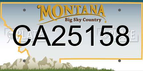 CA25158 Montana License Plate