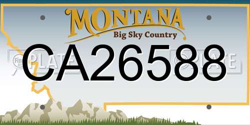 CA26588 Montana License Plate