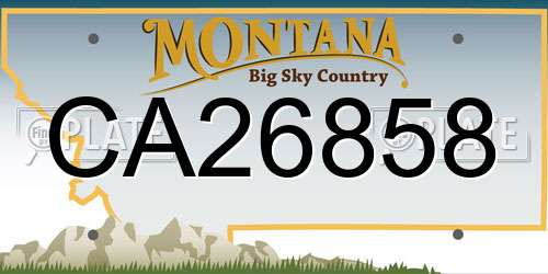 CA26858 Montana License Plate