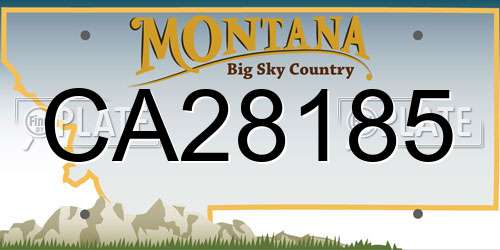 CA28185 Montana License Plate