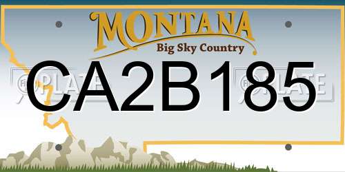 CA2B185 Montana License Plate