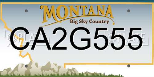 CA2G555 Montana License Plate