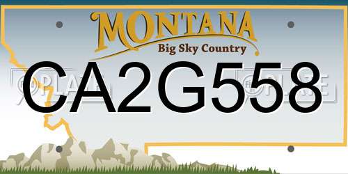 CA2G558 Montana License Plate