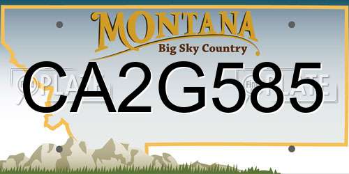 CA2G585 Montana License Plate