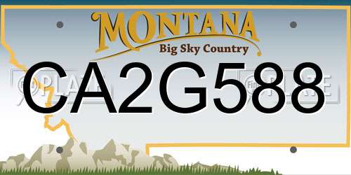 CA2G588 Montana License Plate