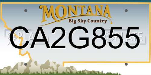 CA2G855 Montana License Plate