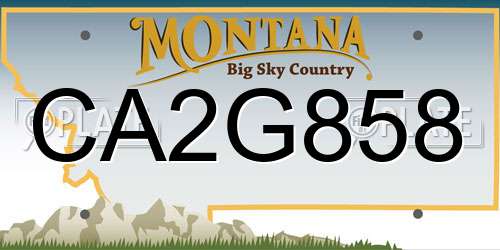 CA2G858 Montana License Plate