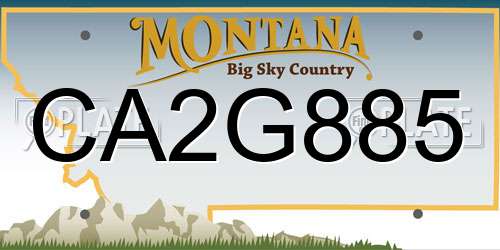 CA2G885 Montana License Plate