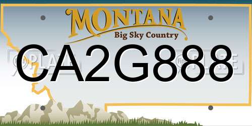 CA2G888 Montana License Plate