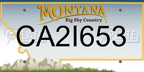 CA2I653 Montana License Plate