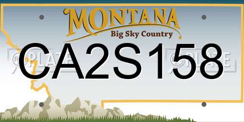 CA2S158 Montana License Plate