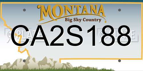 CA2S188 Montana License Plate