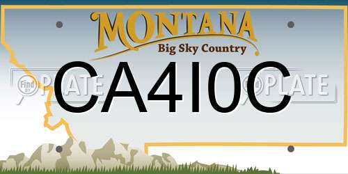 CA4I0C Montana License Plate