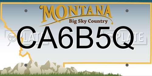 CA6B5Q Montana License Plate