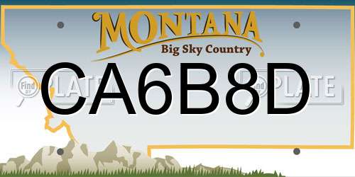 CA6B8D Montana License Plate